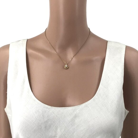 Vintage Sarah Coventry Pendant Necklace Gold Tone Faux Pearl Accent - Picture 2 of 2